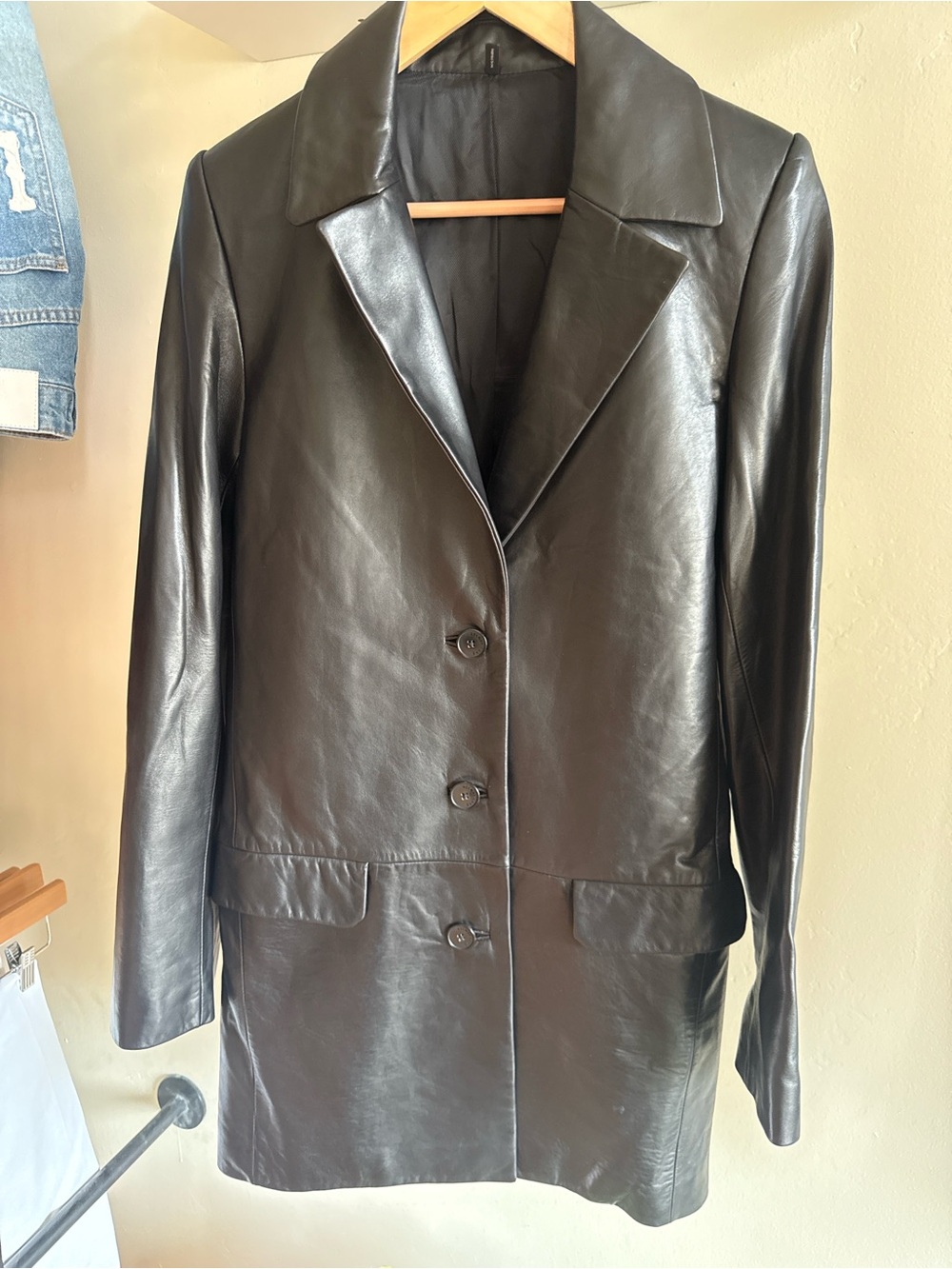 Helmut Lang Black Leather Blazer